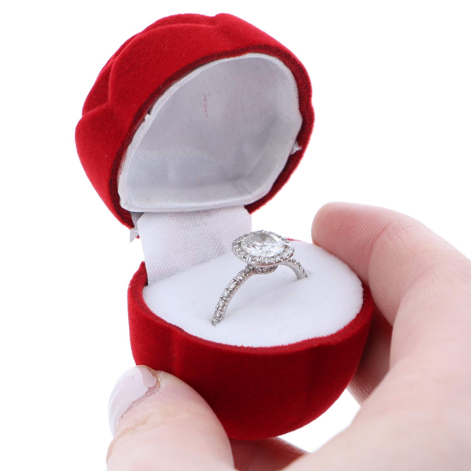 Li'Shay Elegant Red Rose Ring Holder Set of 5 - Stylish Jewelry Organizer for Bathroom, Bedroom & Vanity - Perfect Gift for Women