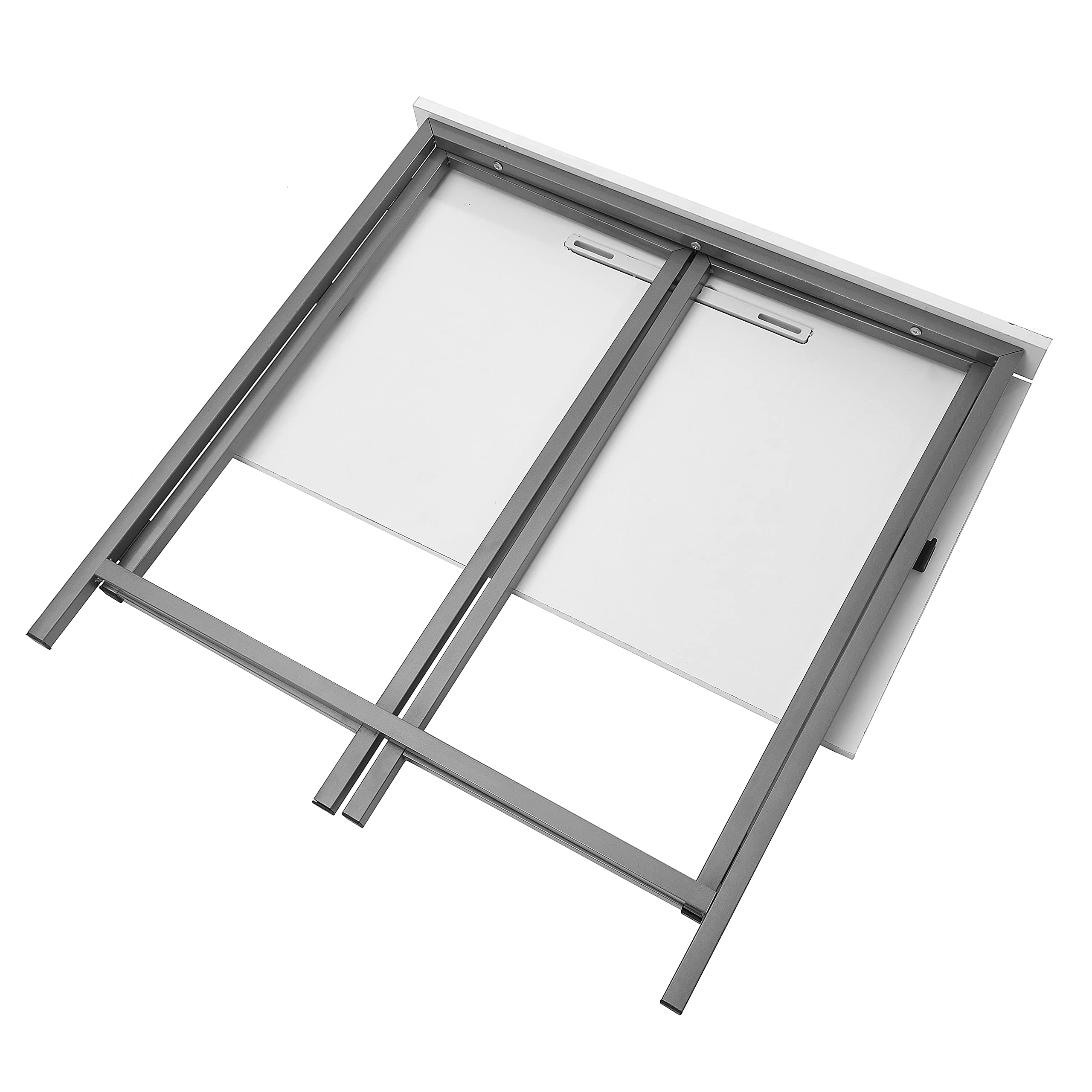 No-Tools Assembly Folding Desk with Tablet Slot - Compact Urban Workspace Solution for Small Apartments, Dorm Rooms & Home Offices - White Modern Study Desk