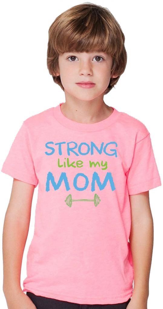 SoRock Kids Strong Like My Mom Pink T-Shirt - Cute Graphic Tee for Girls, Soft Cotton Toddler Shirt - Perfect for Mother's Day, Family Photos & Everyday Wear