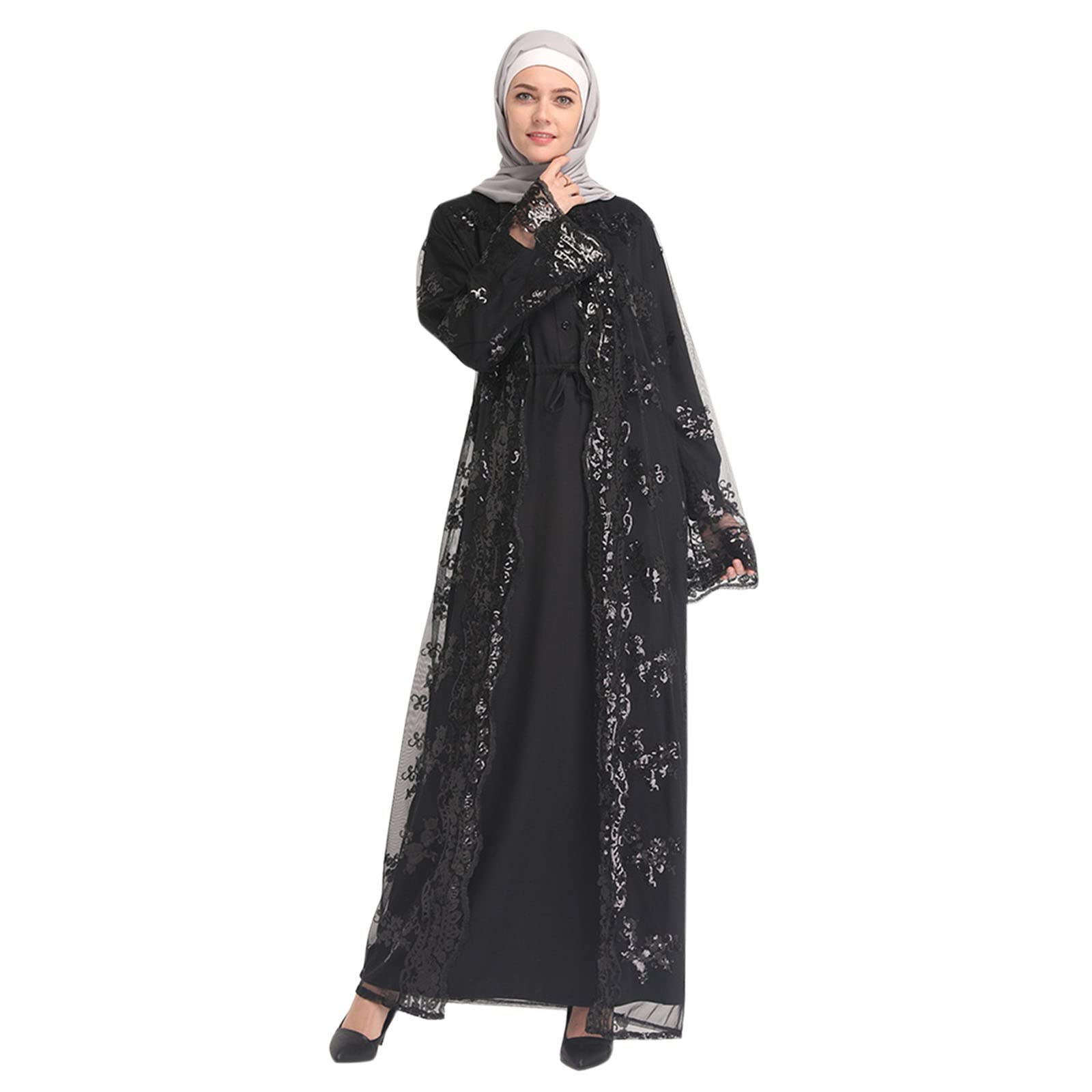 Elegant Muslim Women's One-Piece Prayer Dress - Modest Maxi Abaya with Hijab | Perfect for Prayer, Evening Wear & Special Occasions