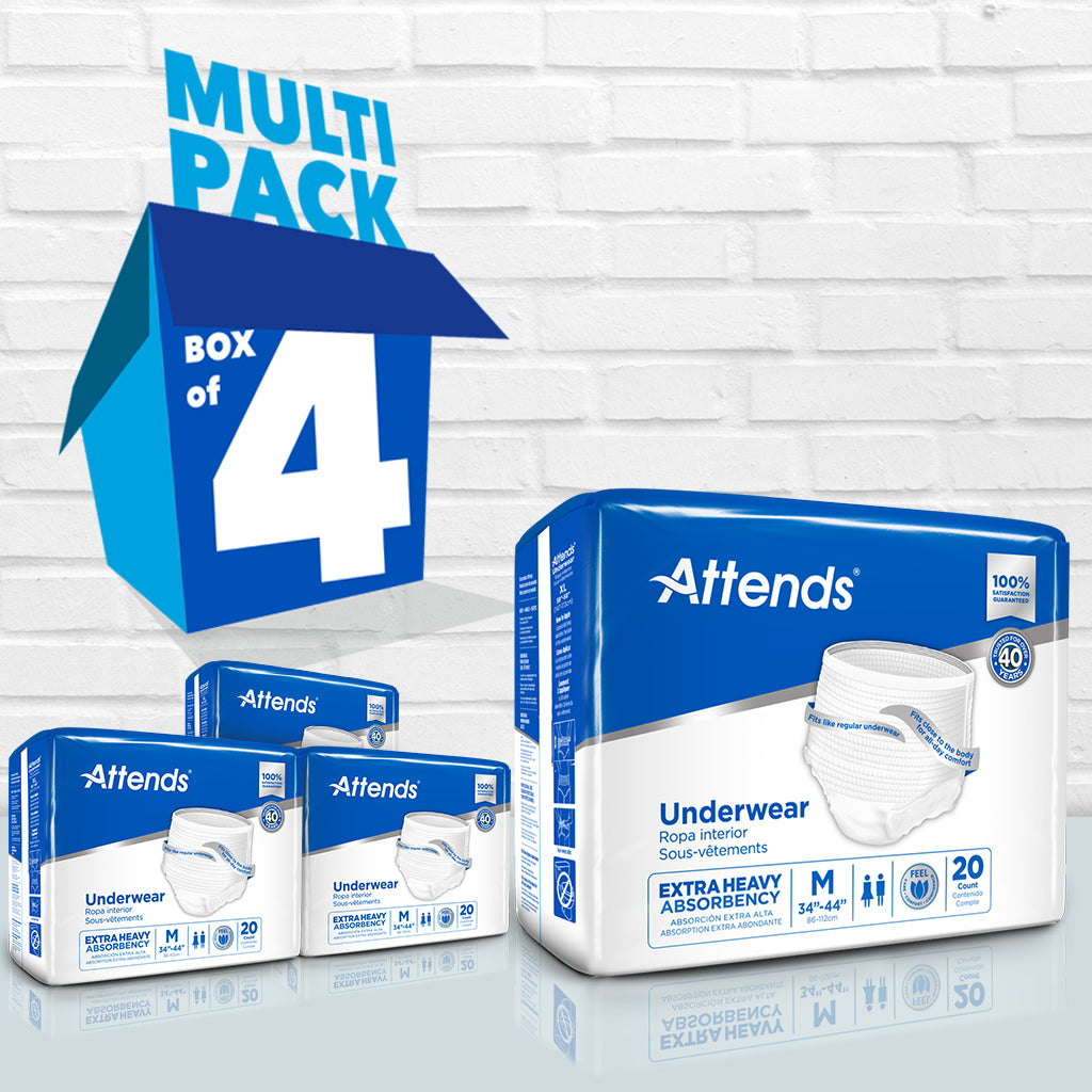 Attends Extra Heavy Absorbency Underwear for Adults - Premium Incontinence Protection for Day & Night Use at Home or Travel
