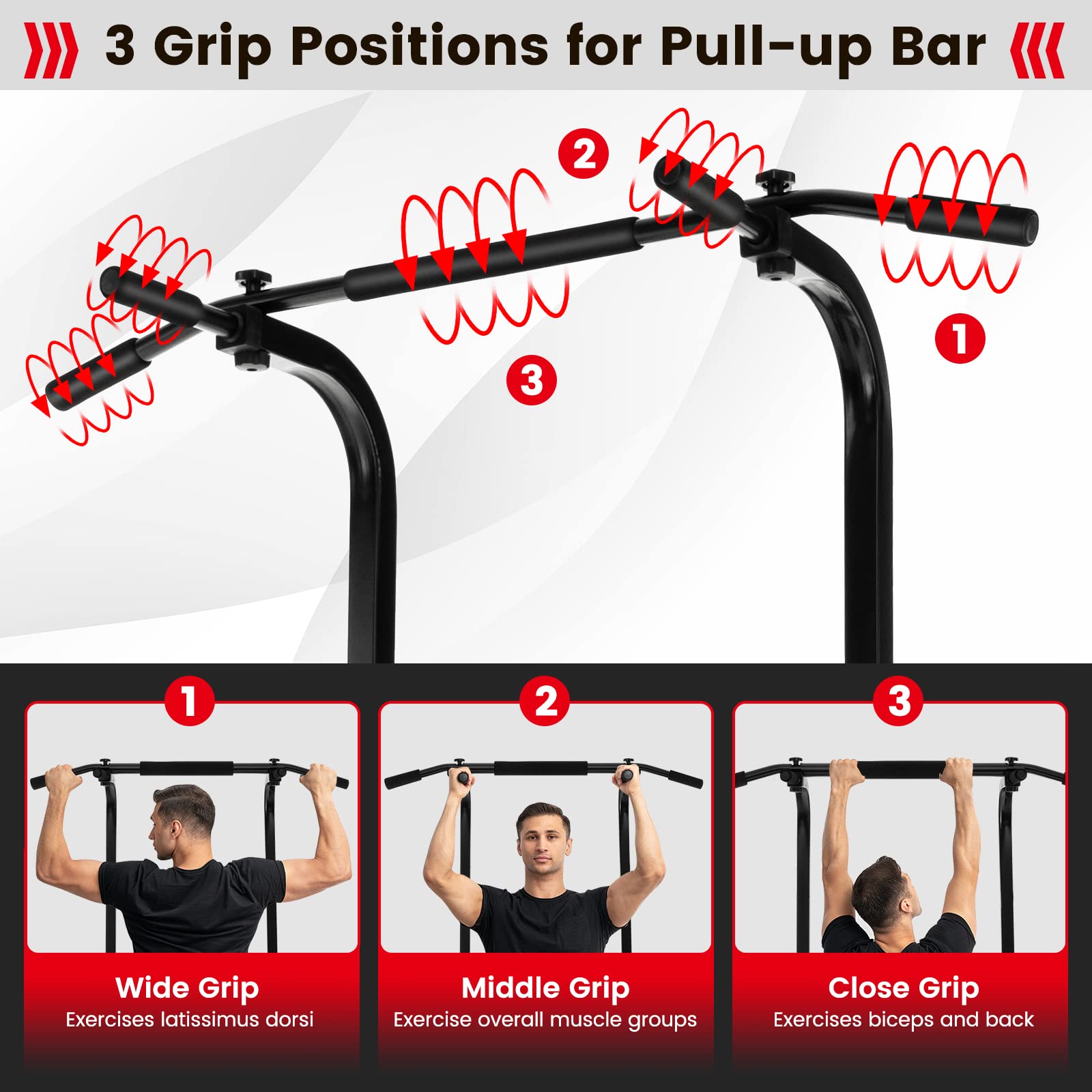 GYMAX Adjustable Height Power Tower with Bench & Pull Up Bar - Foldable Heavy Duty Full Body Strength Training Equipment for Home Gym - Perfect for Chin Ups, Dips, and Full-Body Workouts at Home