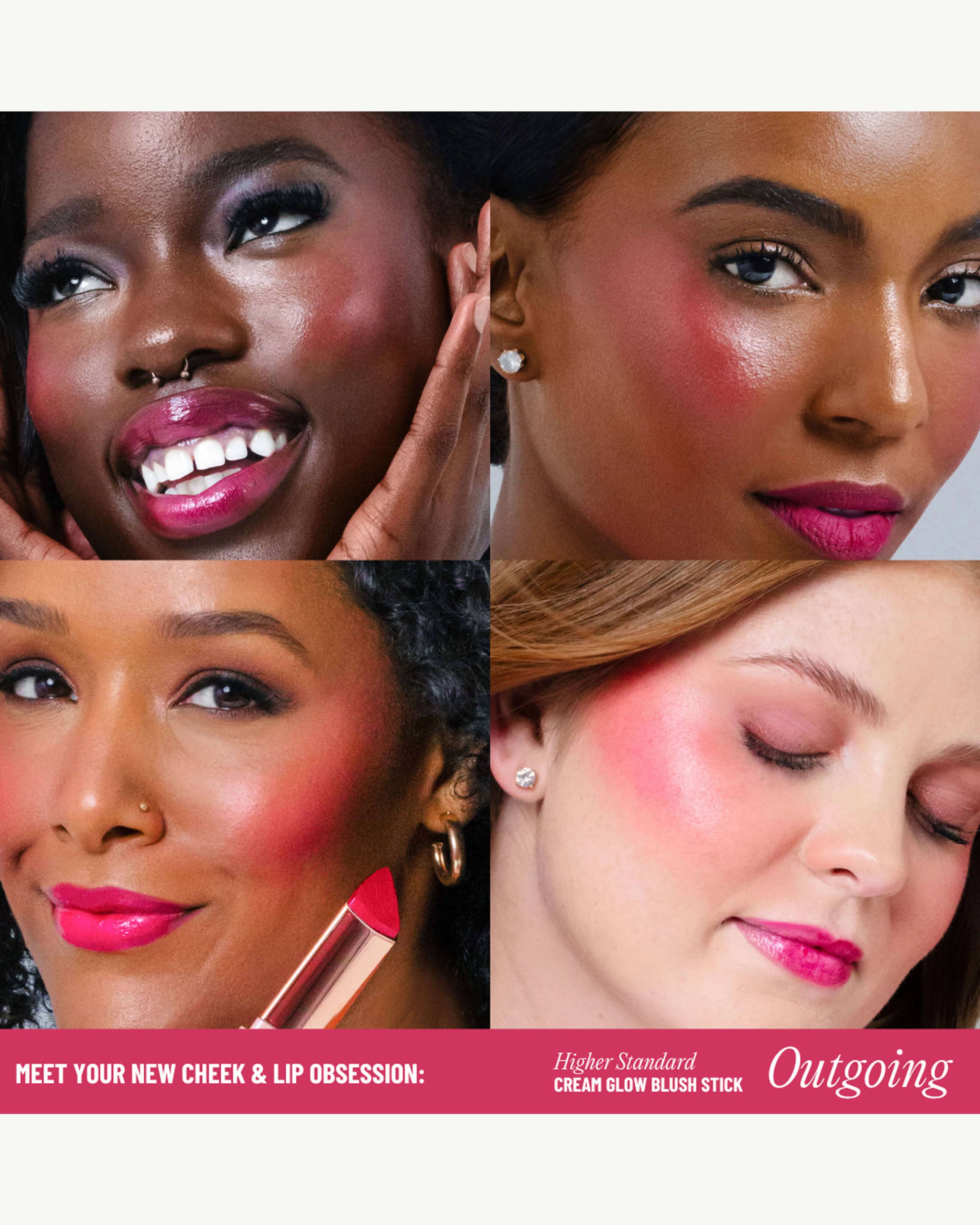 Higher Standard Cream Glow Blush Stick - Long Lasting & Buildable Cheek Color for a Natural Flush - Perfect for Everyday Wear, Date Night & Special Occasions