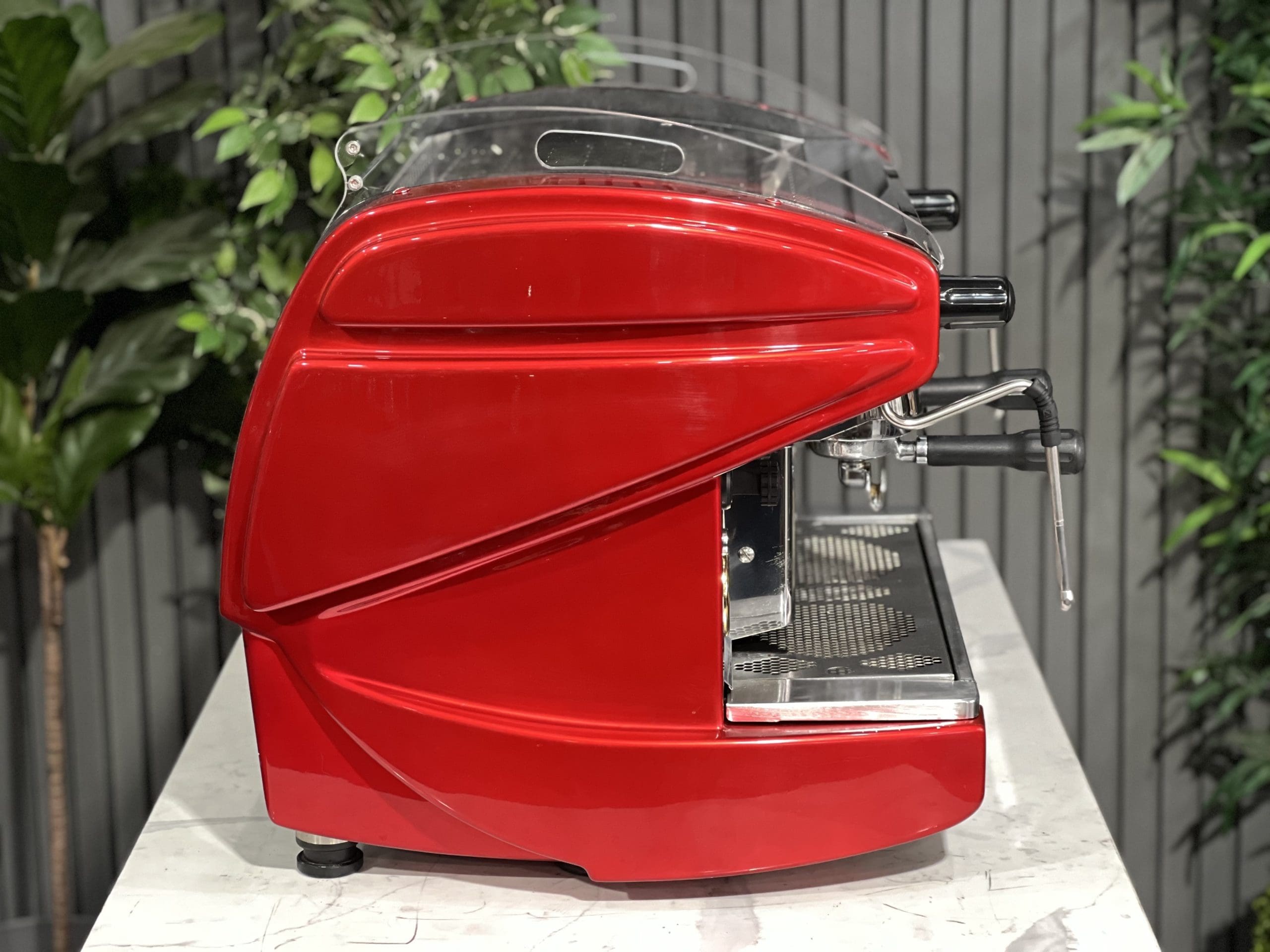 BFC Lira Compact 2 Group Red Espresso Machine - Professional Coffee Maker for Home & Cafe Use