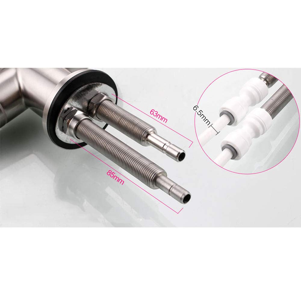 304 Stainless Steel Reverse Osmosis Water Filter Faucet - Gooseneck Drinking Water Purifier for Kitchen Sink with 1/4