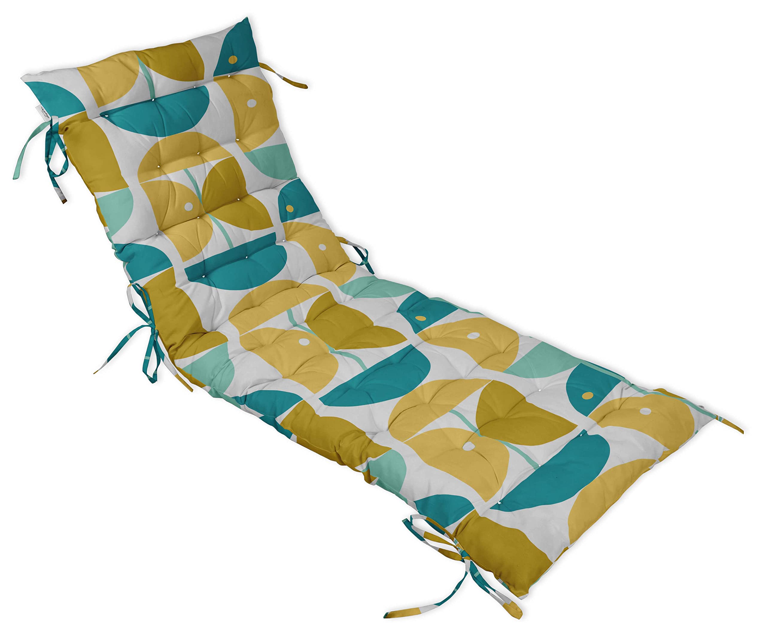 Quilted Thick Padded Seat Cushion for Rocking Chair, Sofa & Recliner - 74 x 23 Inches with Ties - White - Perfect for Outdoor Garden, Terrace & Bench Use