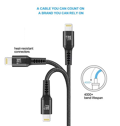 MFi Certified iPhone Charger Lightning Cable - Durable Braided USB Cord for iPhone 11/12/13/14 Pro Max/XS/X/8/7, iPad & iPod | Fast Charging & Tangle-Free Design | Perfect for Home, Office & Travel Use