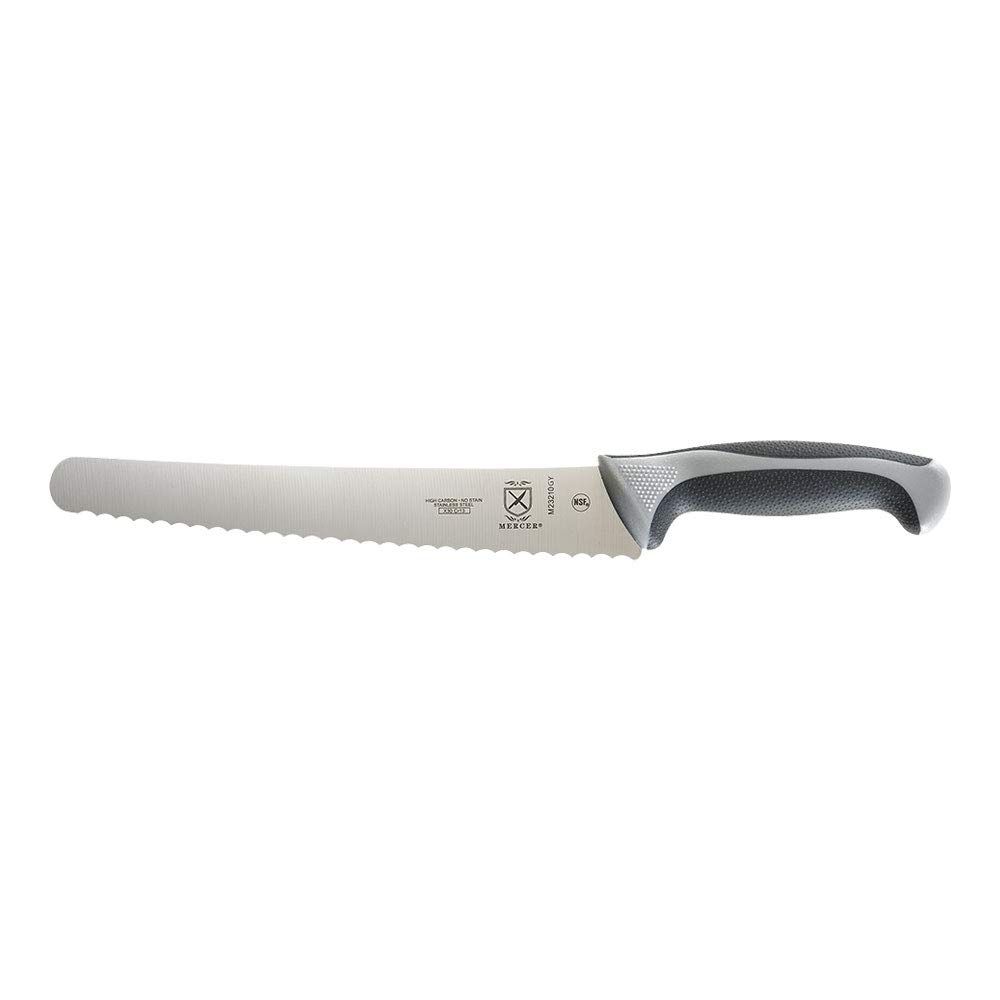 Mercer Culinary Millennia 10-Inch Wavy Edge Stainless Steel Bread Knife - Professional Gray Kitchen Knife for Slicing Bread, Cakes & Pastries - Perfect for Bakeries, Restaurants & Home Baking