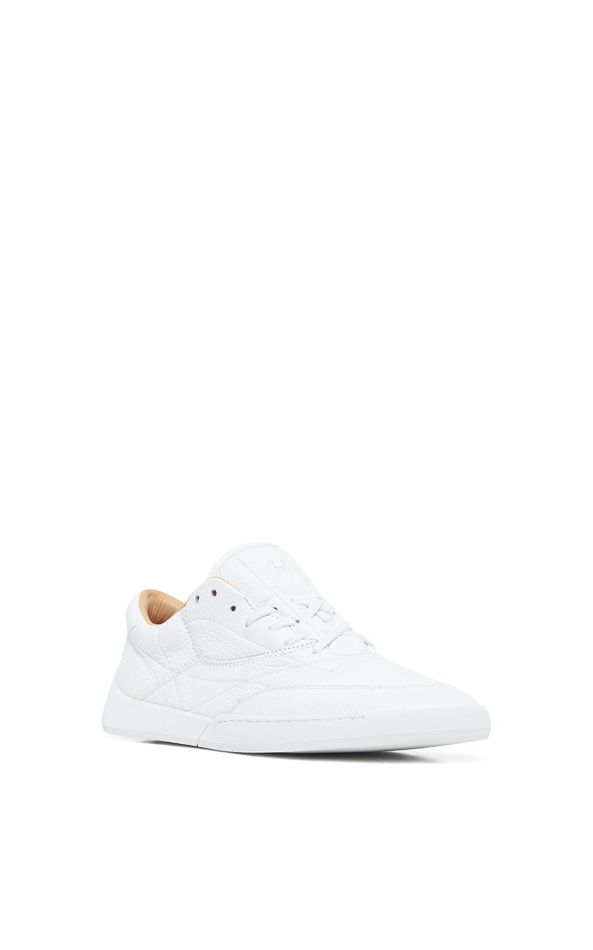 Men's White Textured Leather Slip-On Sneakers - Ohio Style Comfort for Casual Wear & Everyday Outfits