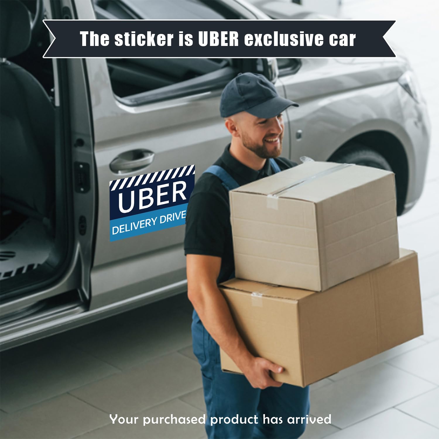 2-Pack Strong Magnetic Waterproof Car Signs for Delivery Drivers - Reusable 11.8×8.2 Inch Automotive Vehicle Magnets (Blue) - Perfect for UPS, FedEx, Amazon & Food Delivery Services