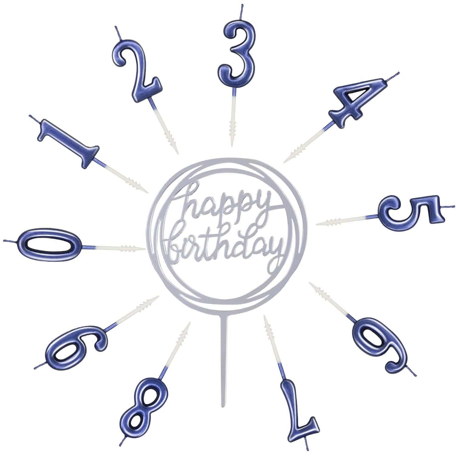 10-Piece Glitter Number Birthday Candles (0-9) - Sparkling Cake Toppers for Birthdays, Weddings & Parties - Blue Decorative Candles for Cakes, Cupcakes & Desserts | Perfect for Birthday Celebrations, Anniversary Cakes & Special Occasions