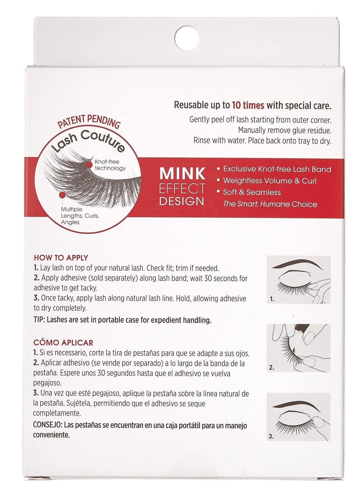 KISS Lash Couture Faux Mink False Eyelashes Multipack - 4 Pairs of Reusable, Knot-Free Synthetic Lashes | Easy to Apply, Contact Lens Friendly & Ultrafine Tapered Design | Perfect for Daily Wear, Special Occasions & Enhancing Eye Makeup Looks