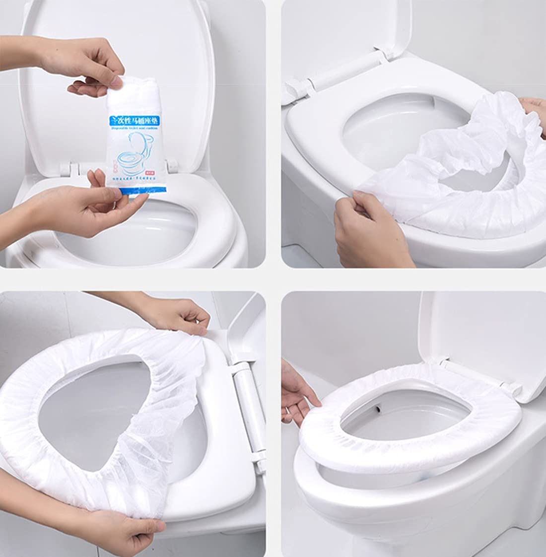 20 Pack Disposable Plastic Toilet Seat Covers - Waterproof, Non-Slip Potty Training Covers for Kids - Individually Wrapped for Hygiene - Perfect for Travel, Public Restrooms & Home Use