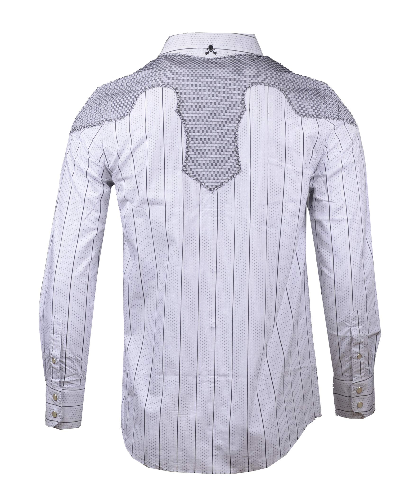 Rock Roll n Soul Men's Western-Inspired Country Striped Long Sleeve Button-Up Shirt | Casual Cowboy Style Shirt for Country Music Festivals & Western Themed Parties