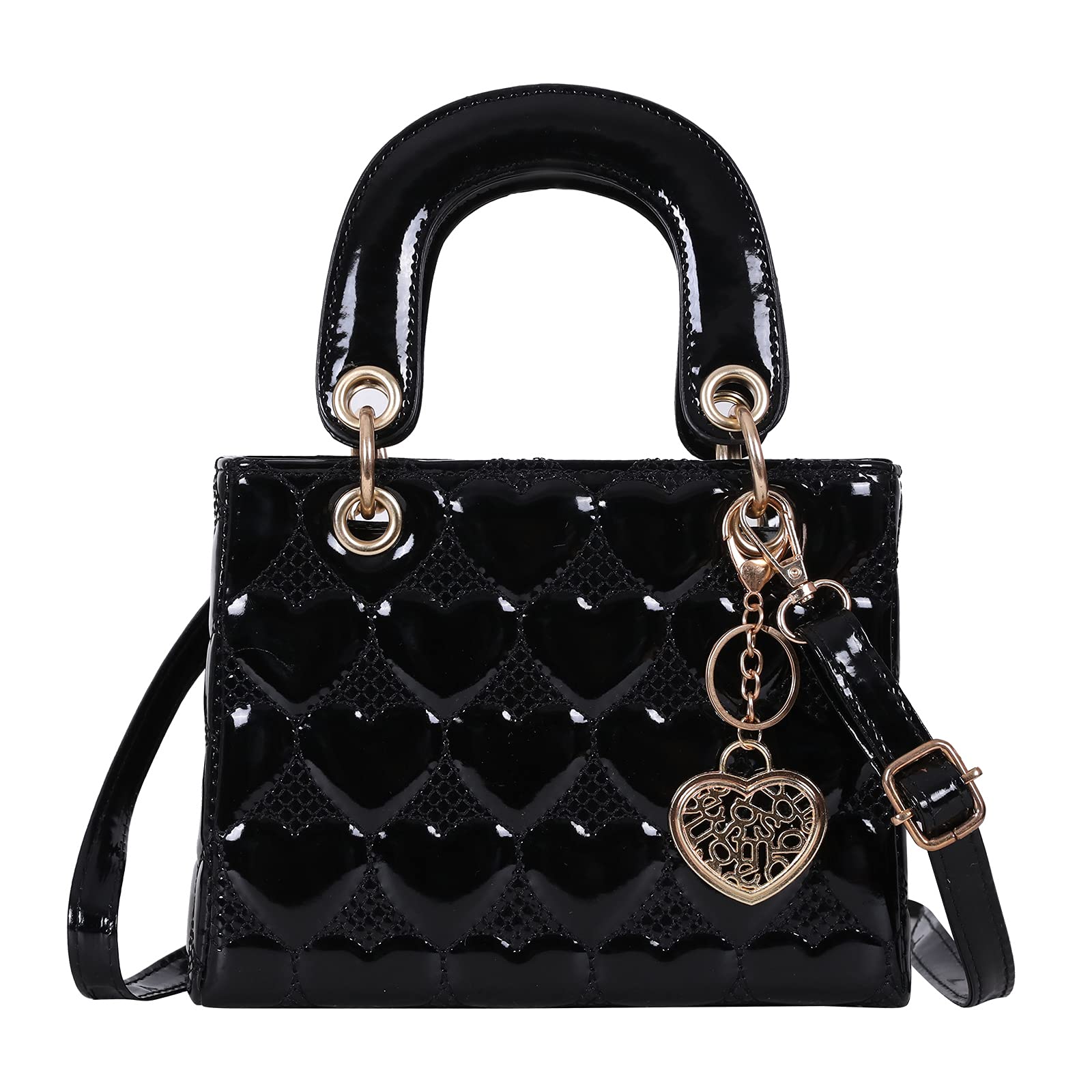 Stylish Shiny Patent PU Leather Handbags for Women - Fashion Top Handle Satchel Shoulder Crossbody Tote Bags - Perfect for Work, Party & Daily Use