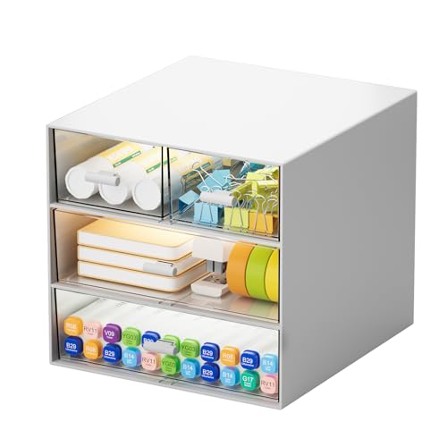 White & 4 Drawers