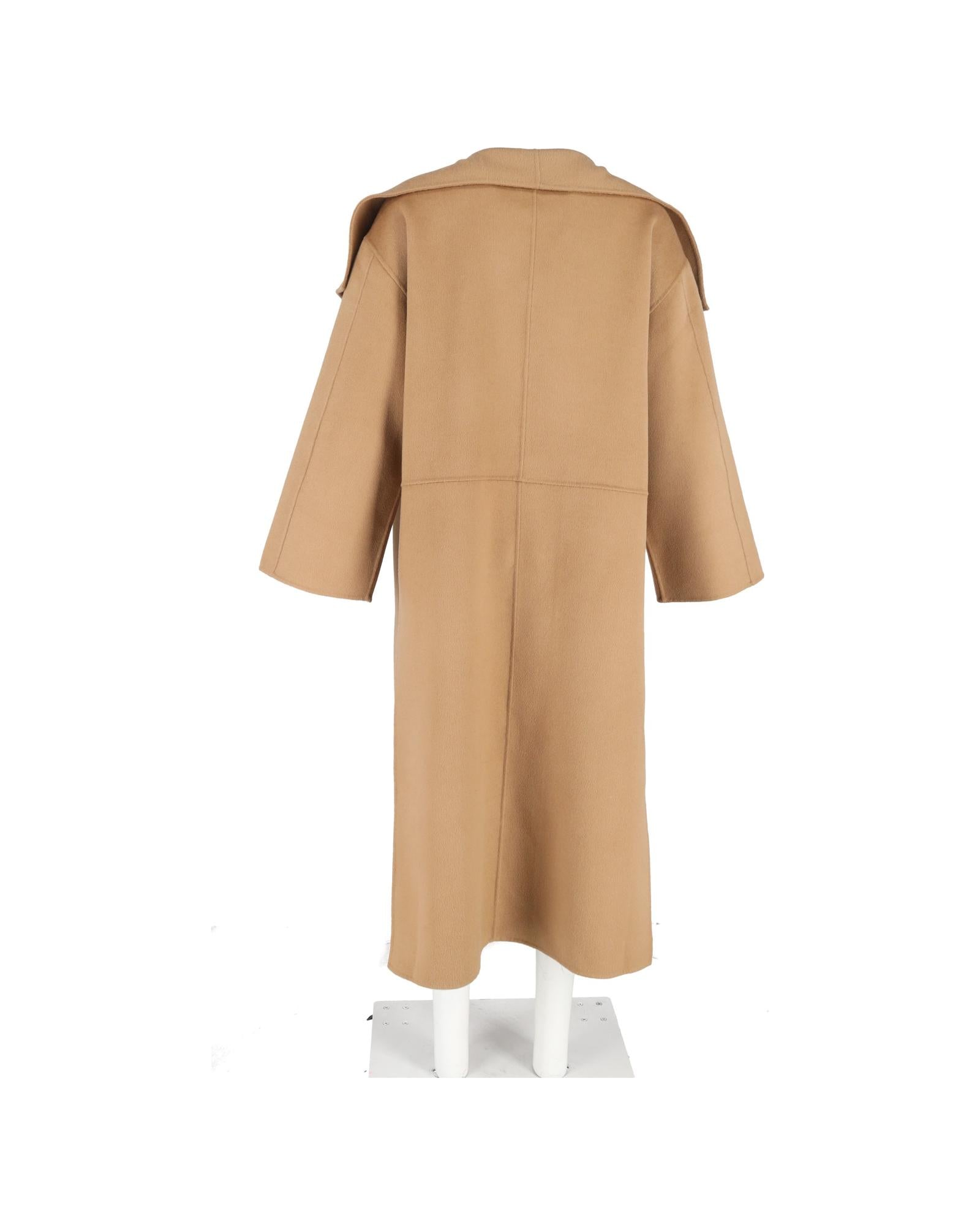 Amelia Women's Camel Cashmere Coat - Warm Winter Overcoat for Office, Travel & Casual Wear