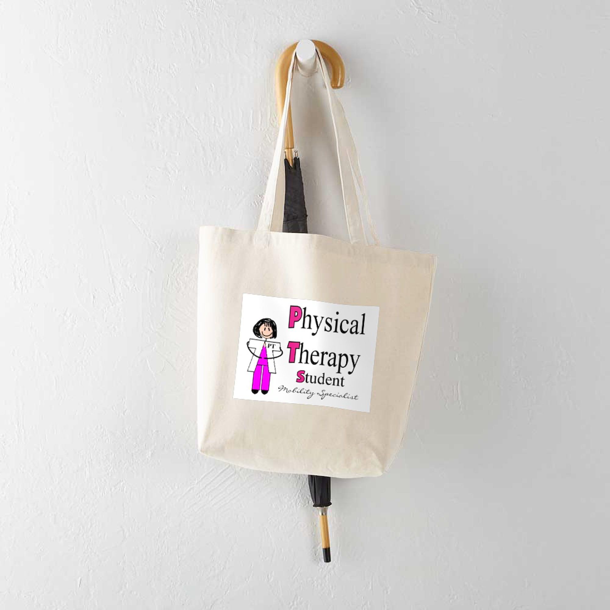 Physical Therapy Tote Bag - Natural Canvas Reusable Shopping Bag for Therapists & Students | Perfect for Work, School & Groceries