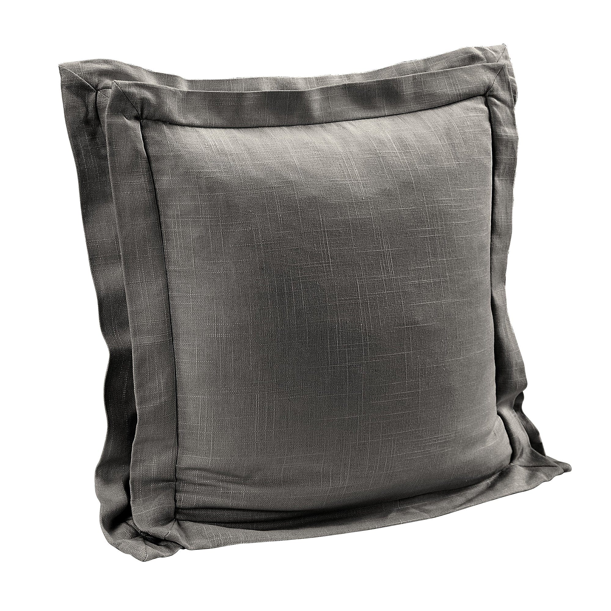 Premium Double Flanged Washed Linen Pillow - 100% Organic Cotton Insert - Breathable & Hypoallergenic for Bedroom, Living Room & Nursery Decor