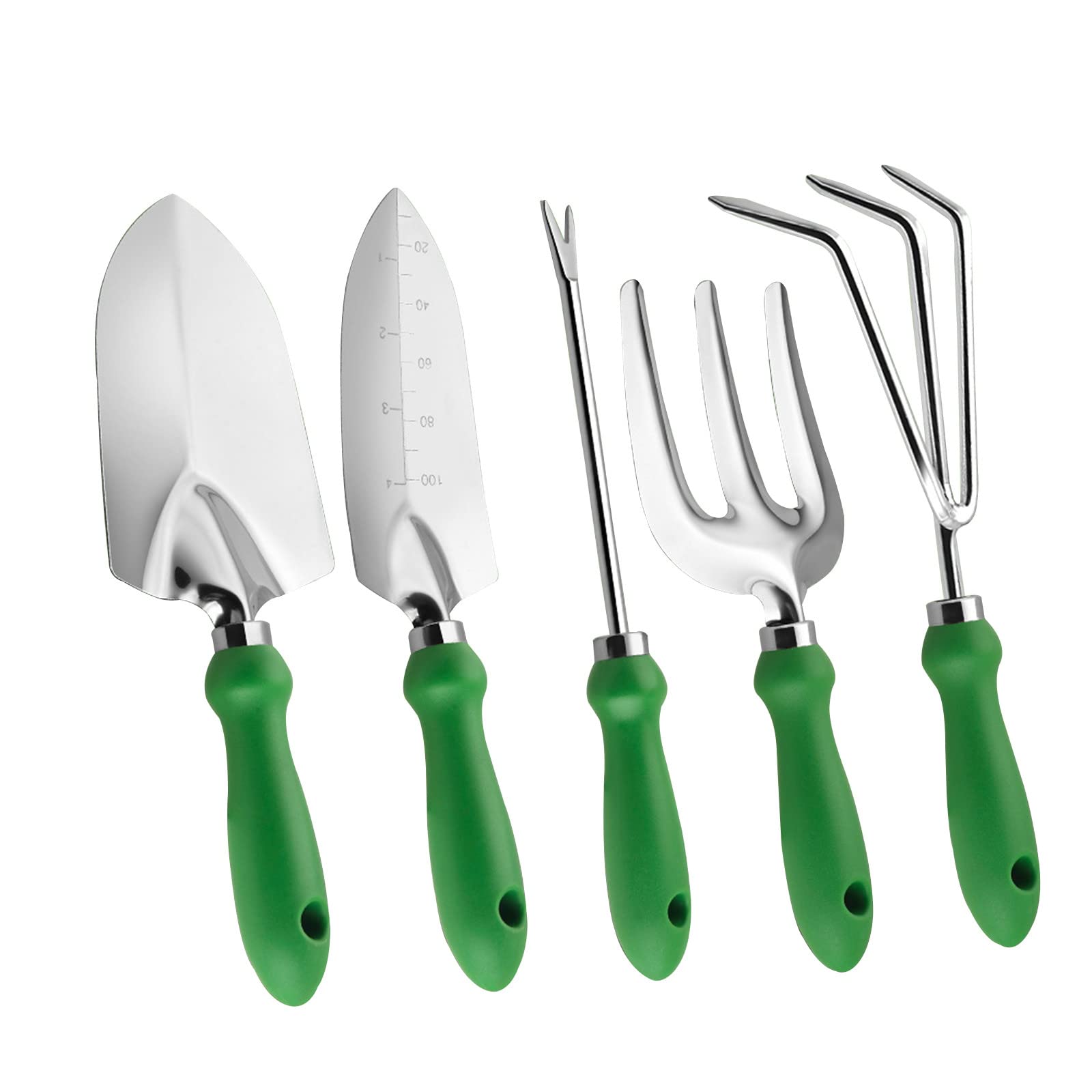 5Pcs Heavy Duty Garden Tool Set with Anti-Skid Ergonomic Handle - Durable Gardening Tools for Women & Men, Perfect for Planting, Weeding, and Landscaping | Ideal Gift for Garden Lovers