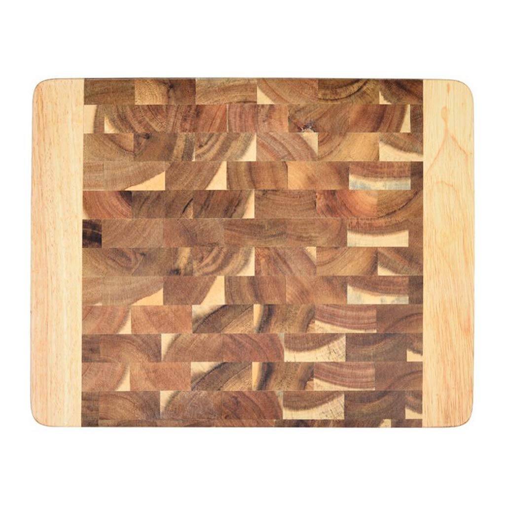 Premium Acacia Wood Cutting Board with Hand Grips - Large Solid Wood Chopping Board for Kitchen, Serving Tray & Platter - Durable Geometric Design for Meat, Vegetables, Fruits & Cheese (Ideal for Cooking, Entertaining & Food Prep)