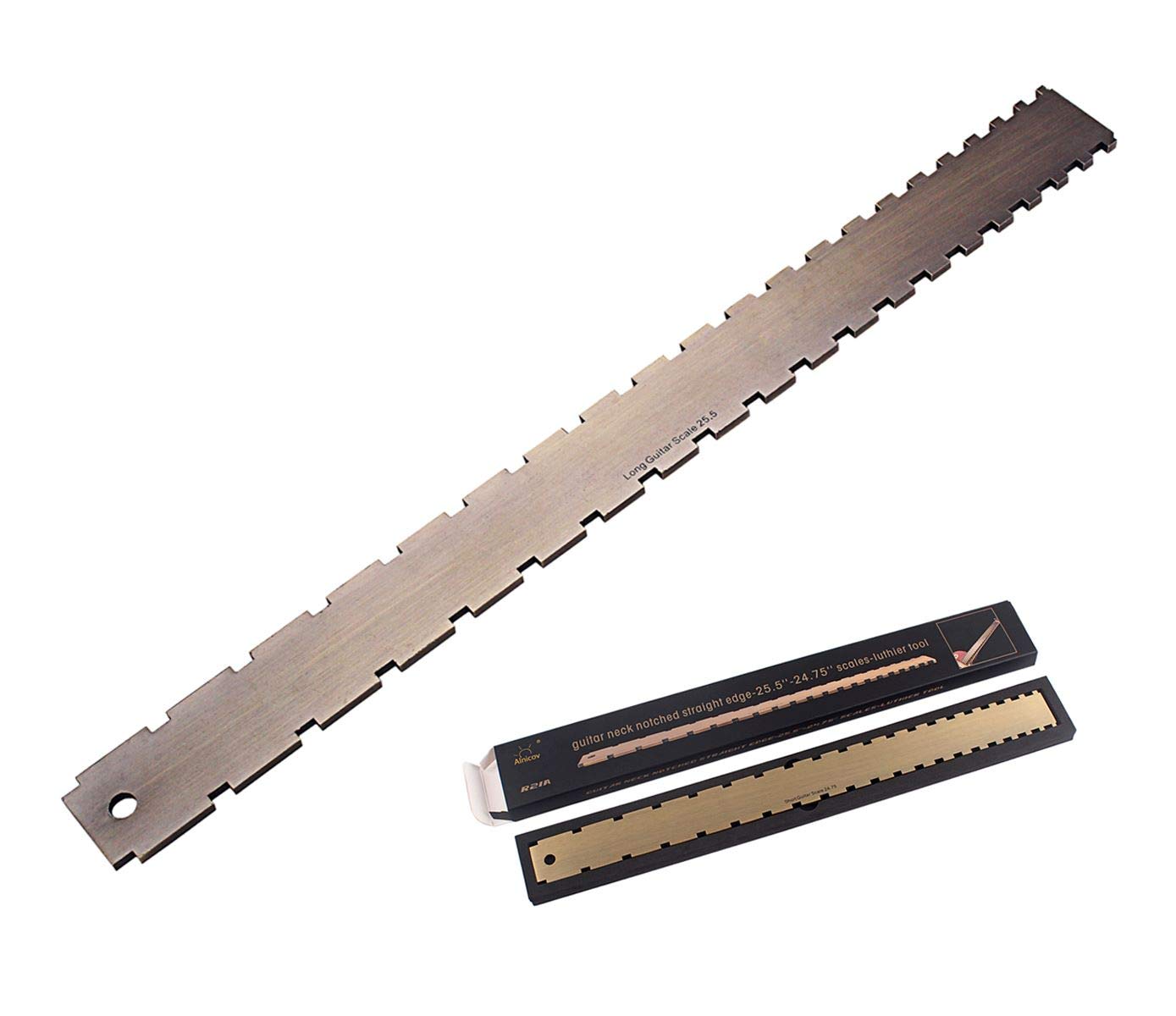 Notched Guitar Neck Straight Edge - Dual-Scale Guitar Repair Tool for 24.75
