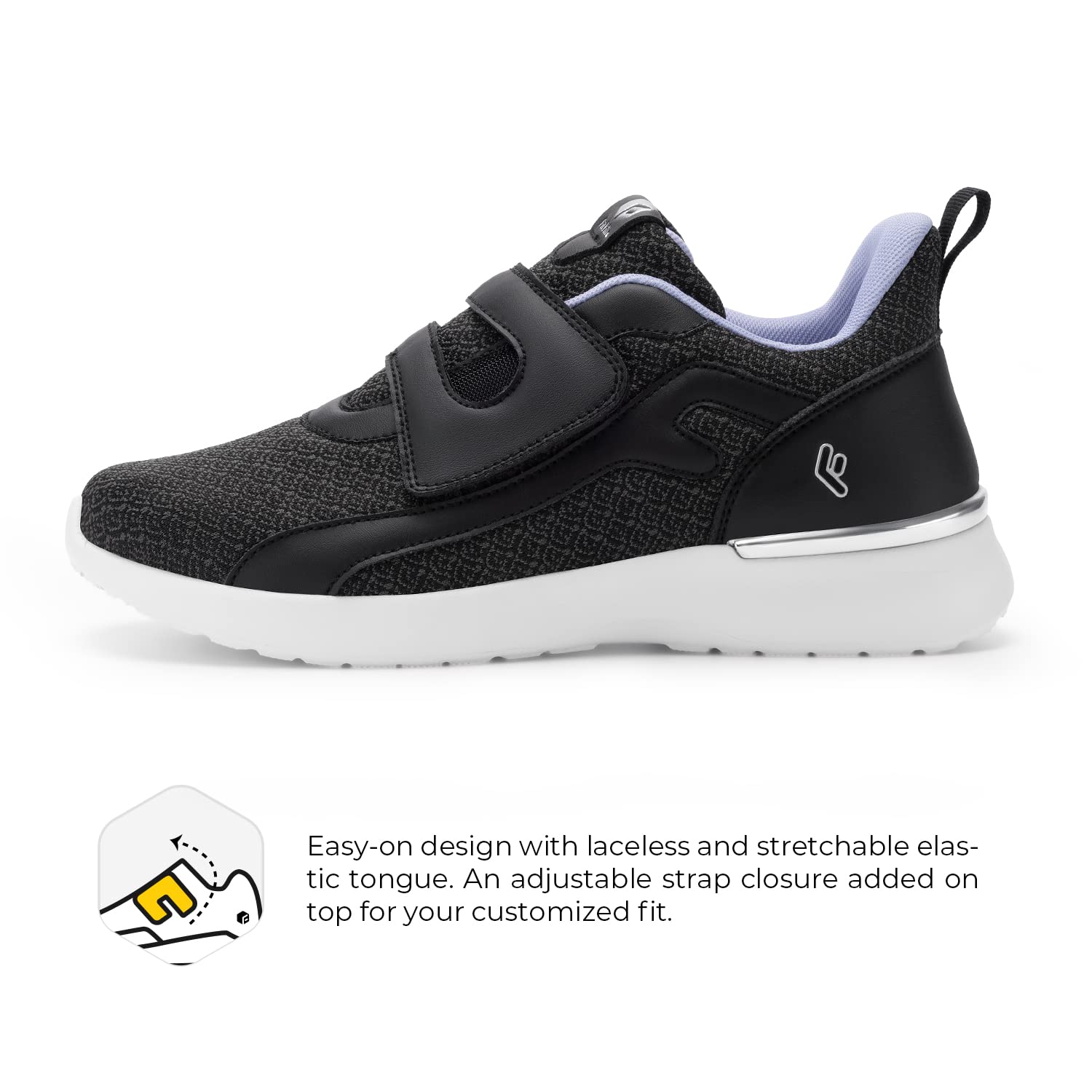 FitVille Women's Lightweight Walking Shoes - Wide Fit Comfortable Sneakers for Plantar Fasciitis, Adjustable Fashion Trainers - Perfect for Walking, Running, and Everyday Wear