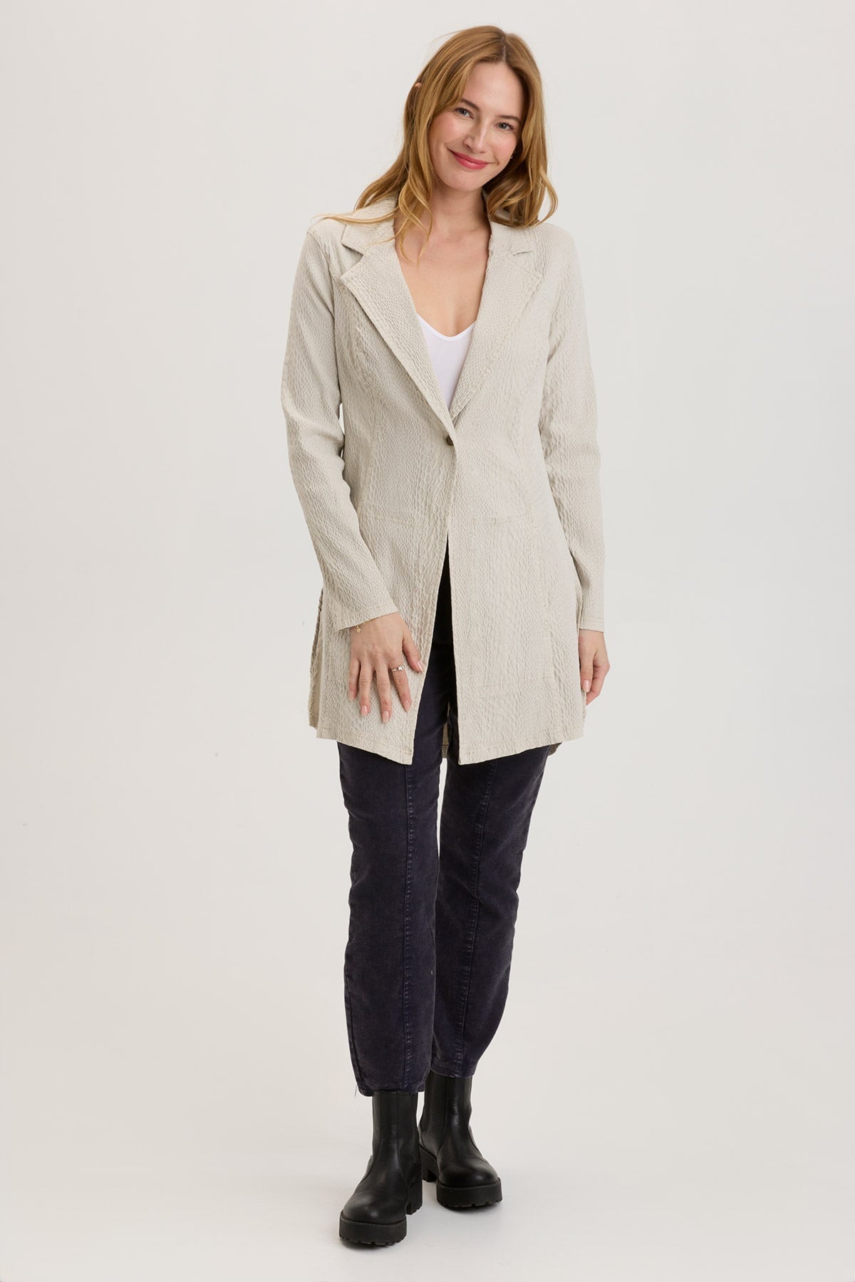 Rhodora Women's Long Blazer Jacket - Elegant Formal & Business Wear for Office, Parties & Special Occasions