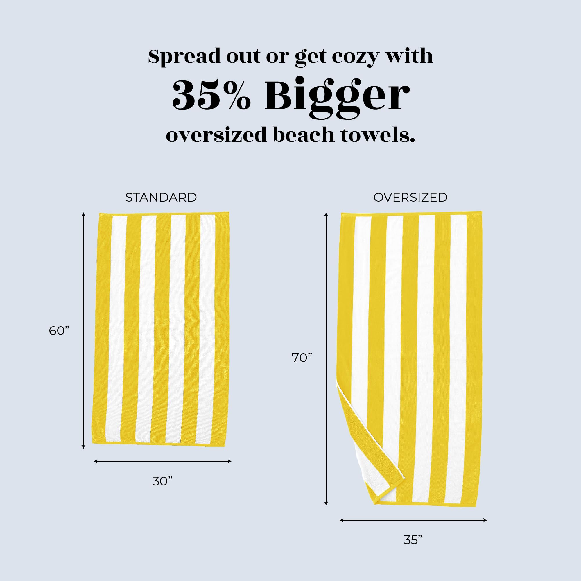 Great Bay Home 100% Cotton Velour Oversized Beach Towel - Quick Dry Large Swim Towel (35