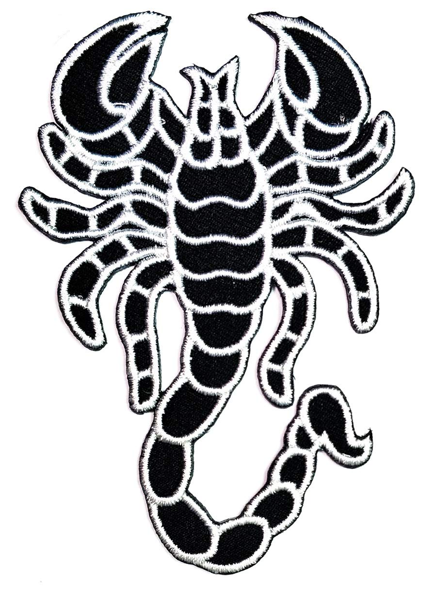 Black Scorpion Tattoo Muay Thai Boxing Patch - Embroidered Iron-On Applique for Hats, Bags & Clothing - Perfect Martial Arts Gift for Kids & Adults - Great for DIY Projects, Cosplay & Sports Events