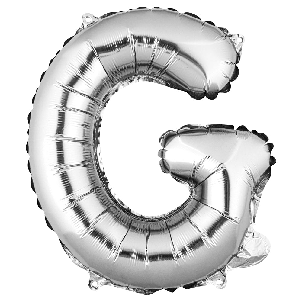 Balloonify Silver Mylar Letter G Balloon - 16 Inch Large Foil Alphabet Balloon for Birthday Party Decorations, Baby Shower, Graduation & Anniversary Celebrations