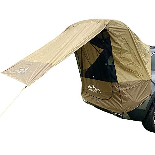 Car Trunk Tent for SUV - Waterproof & UV Protection Camping Awning Sunshade - Perfect for Outdoor Adventures, Road Trips, and Picnics (Brown)