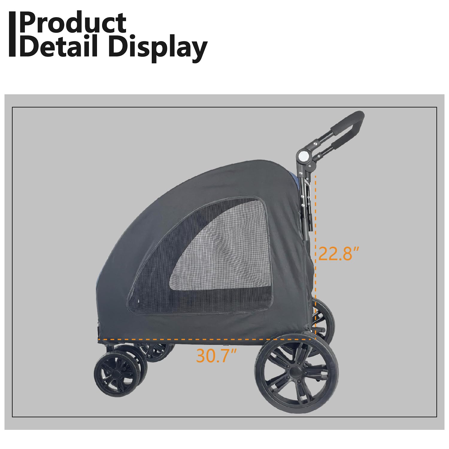 Foldable Pet Jogger Stroller for Large Dogs up to 110 lbs - Heavy Duty Universal Wheel Dog Stroller for Single or Multiple Medium & Large Breed Dogs (Red) - Perfect for Jogging, Hiking, Beach & Outdoor Adventures