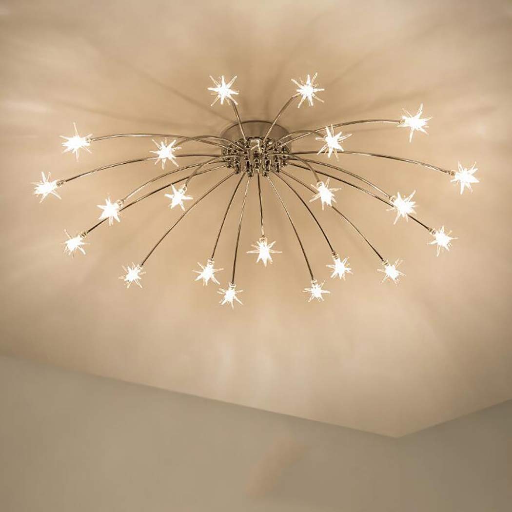 Modern LED Chandelier - Crystal Glass Meteor Shower Pendant Light with Dandelion Design, G4 No Light Source - Elegant Home & Office Lighting for Living Room, Bedroom, Dining Area