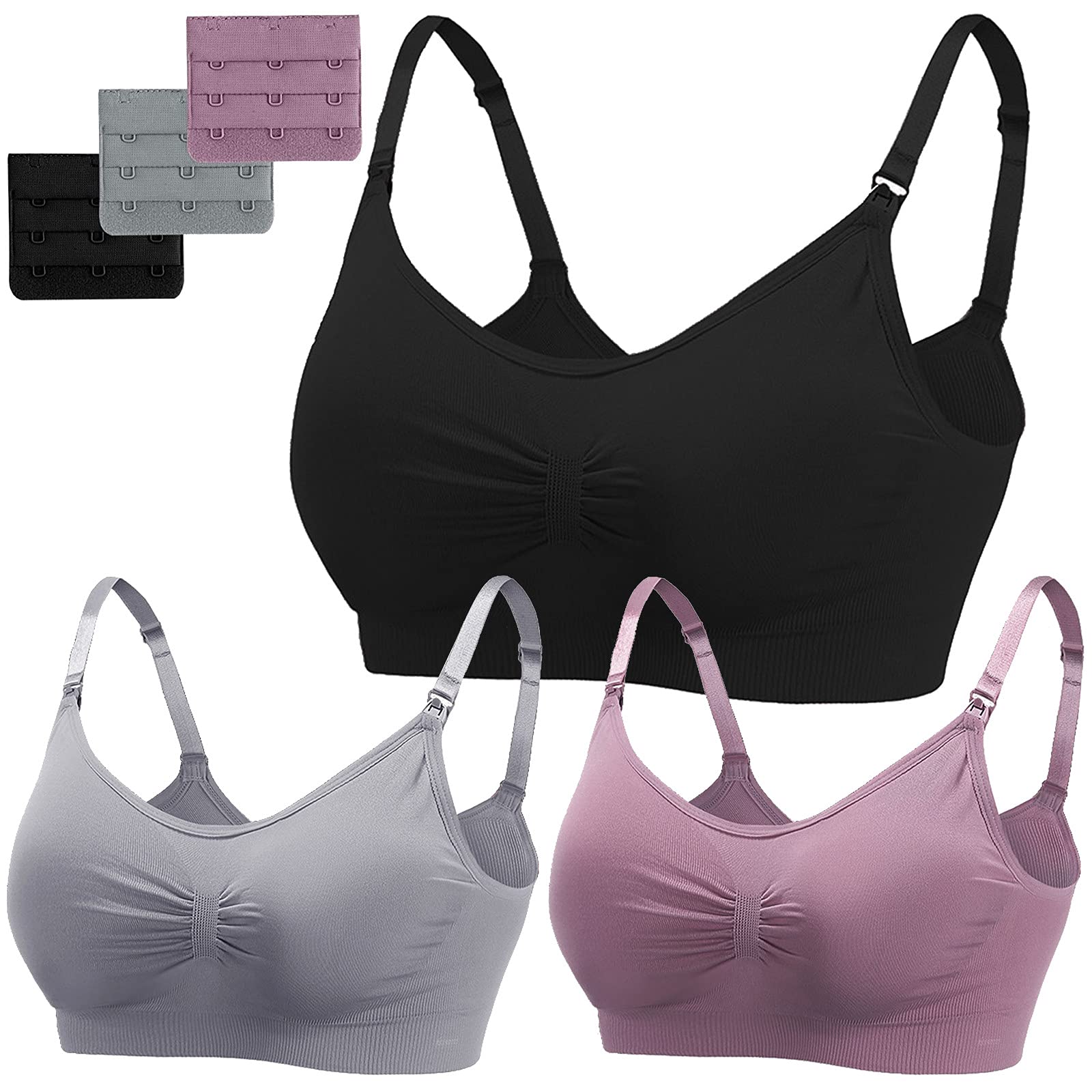 3-Pack Seamless High-Impact Sports Bras with Removable Padding - Supportive Workout Tops for Yoga, Running & Gym Fitness | Moisture-Wicking Activewear for Women