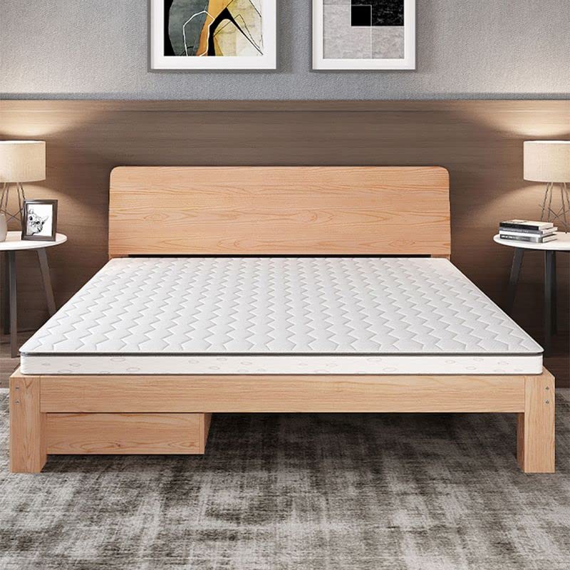 Scandinavian Solid Wood Twin XL Bed Frame with Rectangular Headboard & Pull-Out Storage - Natural Finish for Boys & Girls Bedroom | Modern Kids Room Furniture for Small Spaces & Guest Rooms