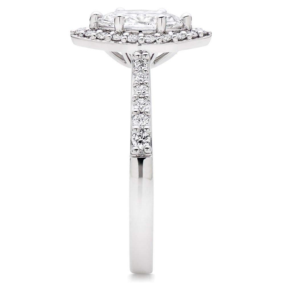 1 Carat Moissanite Engagement Ring for Women - 10K/14K/18K White Gold, Platinum Plated Silver - Cushion, Oval, Pear, Round, Emerald, Marquise Cut - Custom Text Engraving - Perfect for Proposals, Anniversaries & Special Occasions