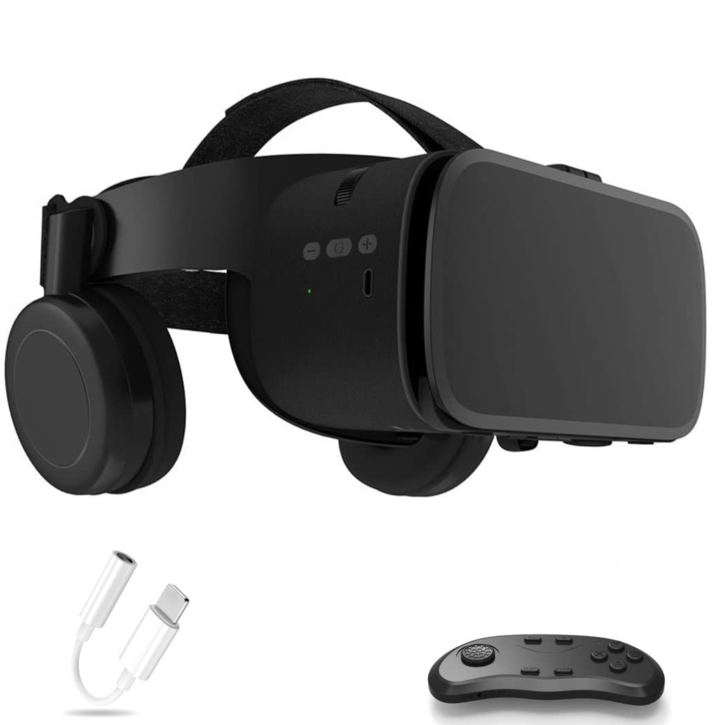 3D VR Headset with Bluetooth Controller - Compatible with iPhone 13 Pro Max/13 Pro/13/12/11, Samsung Galaxy S21, Huawei & Xiaomi Series - Immersive Virtual Reality Gaming & Movie Experience (Color: D, Size: iOS)