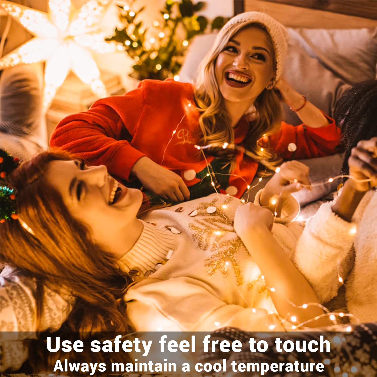 2 Pack 200 LED Fairy Lights Battery Operated String Lights with Remote & 8 Modes - 33FT Waterproof Copper Wire Twinkle Lights for Christmas, Wedding, Party, Garden, Patio, Bedroom, Outdoor & Indoor Decor (Warm White)