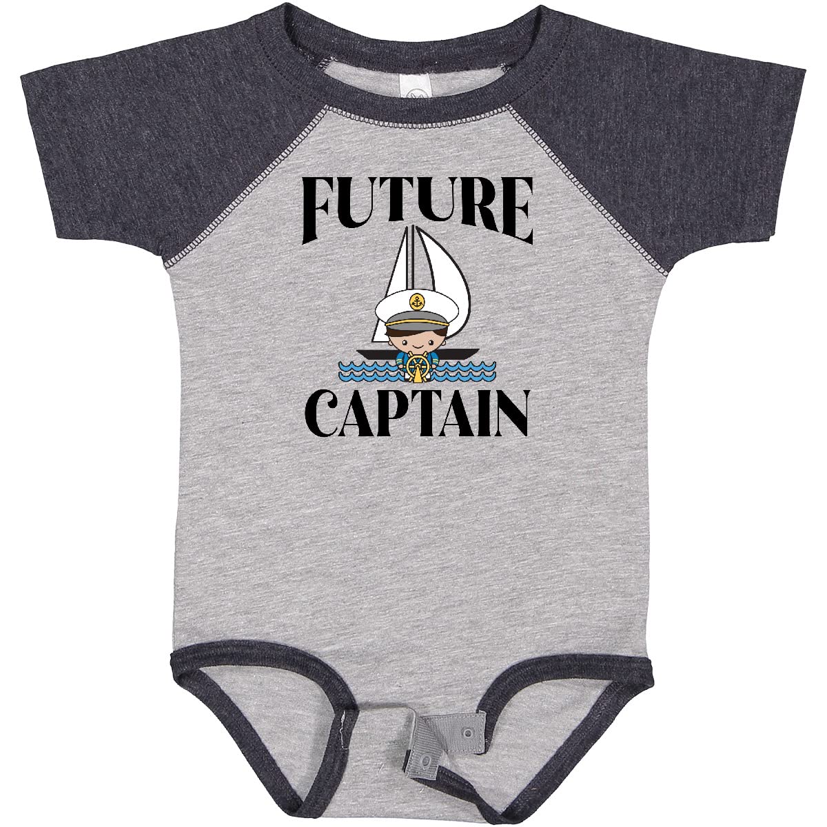 Inktastic Cute Baby Boy Sailing Captain Outfit - 100% Cotton Infant Bodysuit for Newborns & Toddlers - Perfect for Nautical Theme Parties, Photo Shoots & Everyday Wear