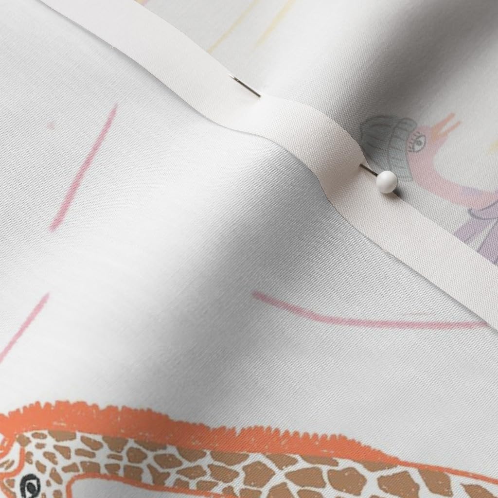 Skater Safari Kids Fabric - Pastel Zebra Monkey Giraffe Print Cotton Poplin by The Yard for Sewing, Quilting, Dresses & DIY Crafts | Perfect for Children's Clothing, Home Decor & Nursery Projects