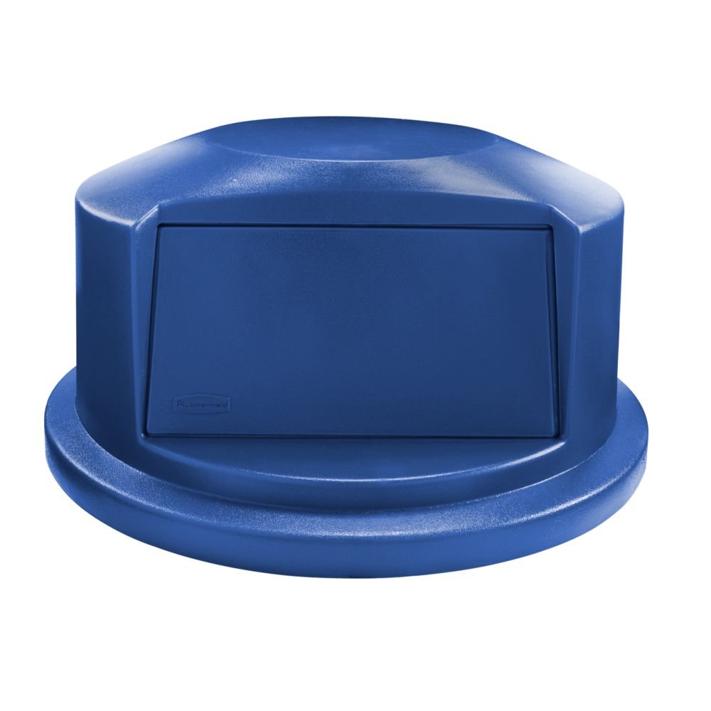 Rubbermaid Commercial Heavy-Duty BRUTE 32 Gallon Trash Can Lid - Durable Plastic Swing Top Cover for Waste & Utility Containers, Blue - Ideal for Commercial Kitchens, Offices & Outdoor Use