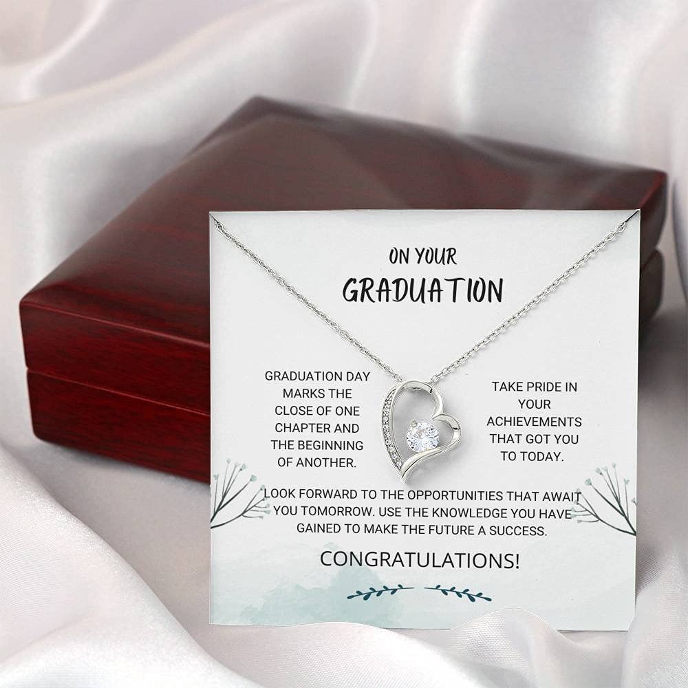 Personalized Graduation Necklace for Women - Forever Love & Pride Jewelry Gift for High School & College Graduates - Perfect Graduation Present, Senior Gift Idea for Her - Ideal for Commencement Ceremonies & Celebrations