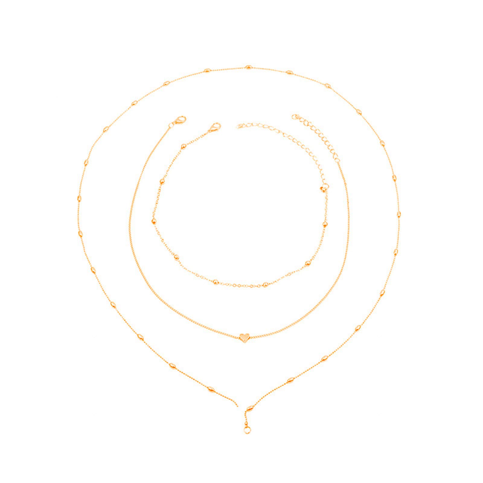 Trendy Gold Layered Necklace for Women - Elegant Multi-Layer Fashion Jewelry Gift Idea - Perfect for Date Nights, Parties & Special Occasions (One Size)
