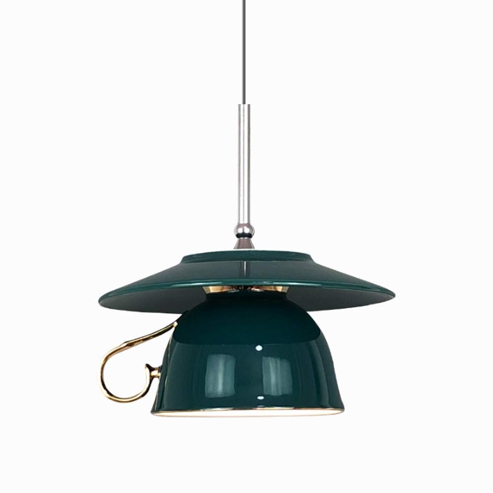 Modern Ceramic Teapot Chandelier - LED Teacup Pendant Light for Kitchen, Bar & Restaurant Decor - Vintage Hanning Lantern Lighting for Home & Commercial Spaces