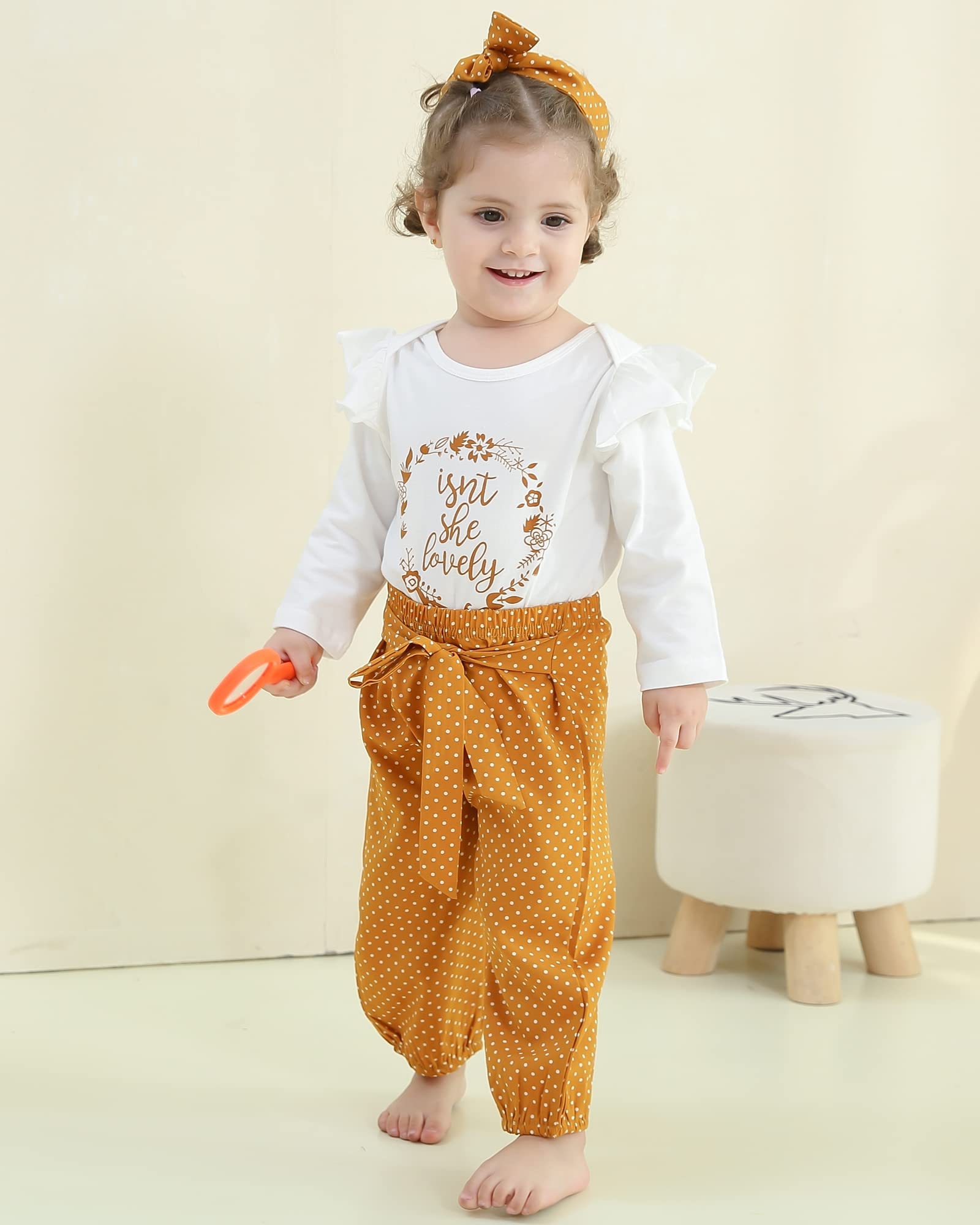 Cute Baby Girl Clothes Set - Newborn Long Sleeve Romper & Pants Outfit for Fall/Winter | Soft Infant Clothing for Photo Shoots, Family Gatherings & Daily Wear