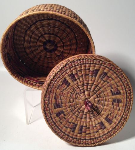 Handwoven Antique Indian Baskets - Traditional Home Decor & Storage for Boho, Farmhouse, or Rustic Interiors