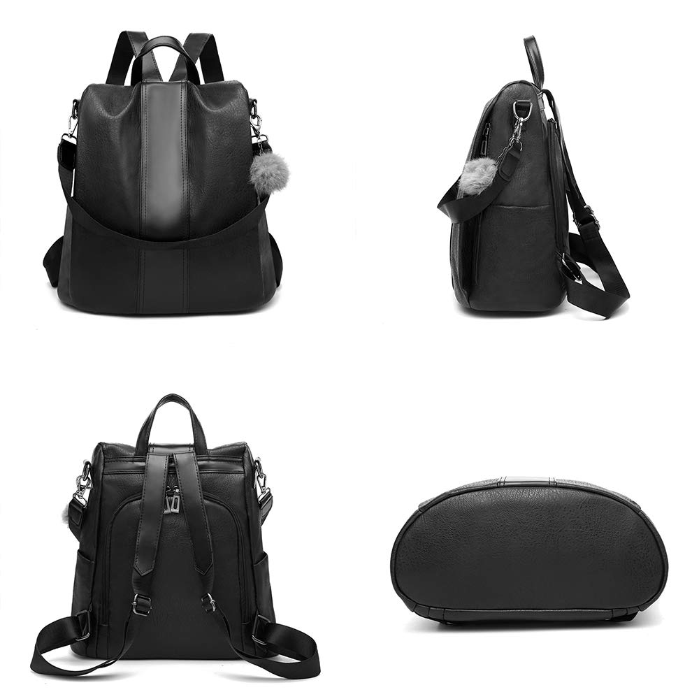 Women's Anti-Theft PU Leather Backpack Purse - Waterproof Casual Shoulder Satchel Daypack for Travel, Work & College (Brown) | Stylish Rucksack for Commuting, Shopping & Outdoor Activities