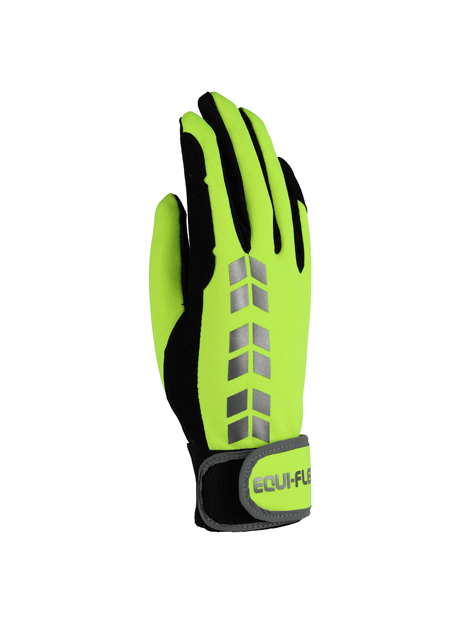 EquiFlector High Visibility Riding Gloves - Reflective Equestrian Safety Gloves for Horseback Riding, Cycling & Outdoor Activities