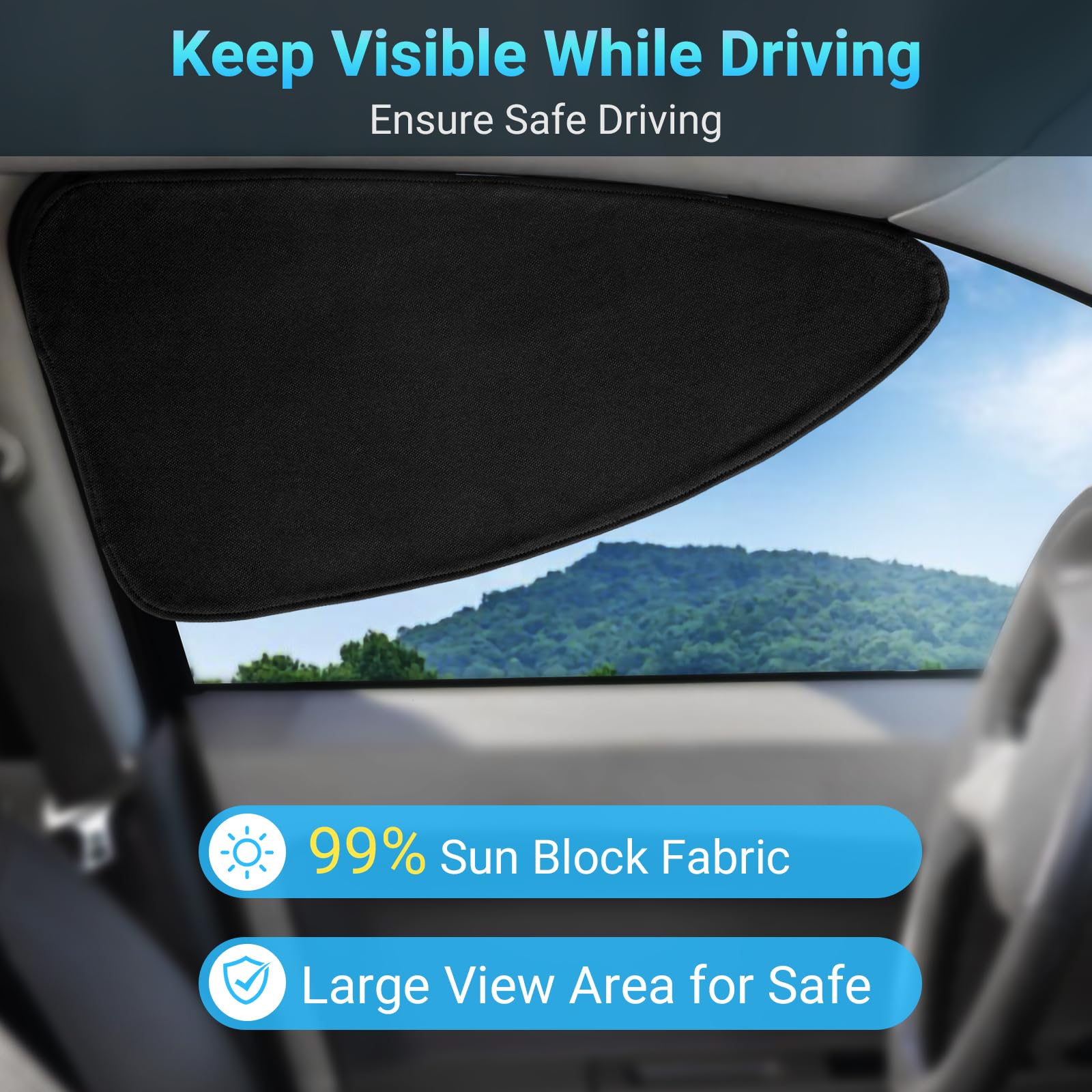 2 Pack Car Window Shades for SUV - Front Window Sun Shade Blocks UV Rays & Heat | Car Sun Shades for Driver & Passenger | Perfect for Road Trips, Summer Driving & Parking Protection